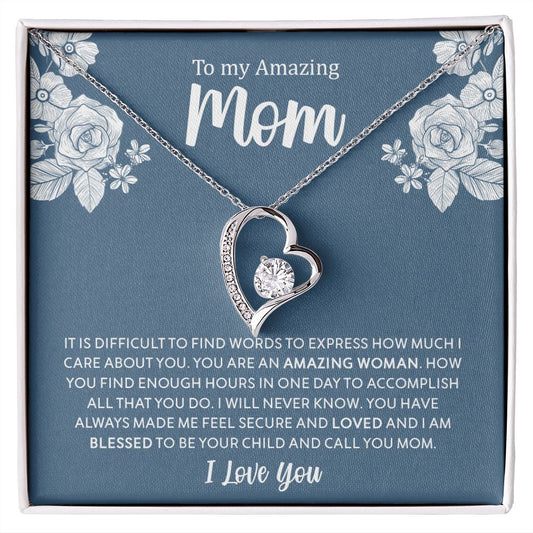 To My Amazing Mom | I Love You - Forever Love Necklace